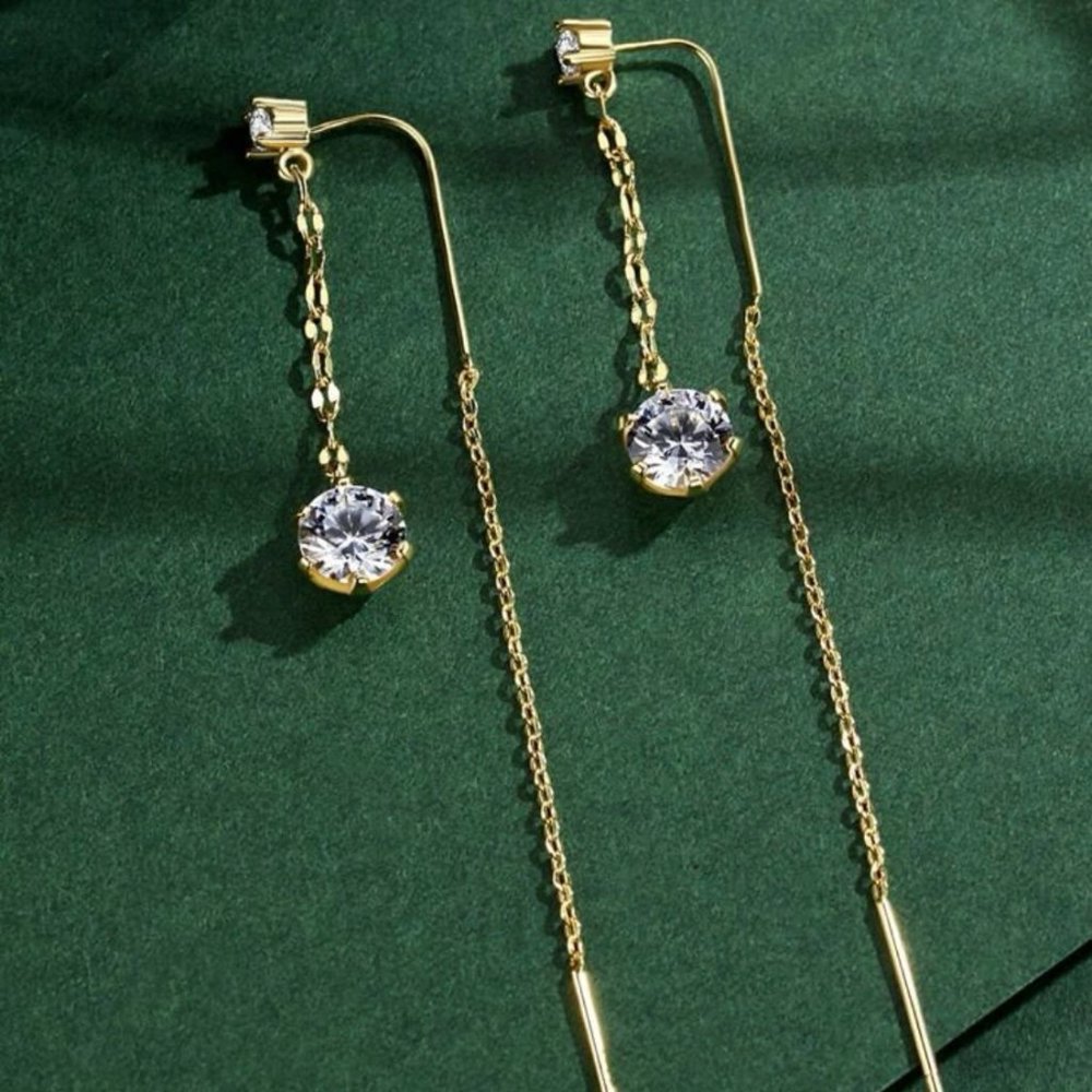 Diamond Raindrop Earrings - Picture 2 of 4